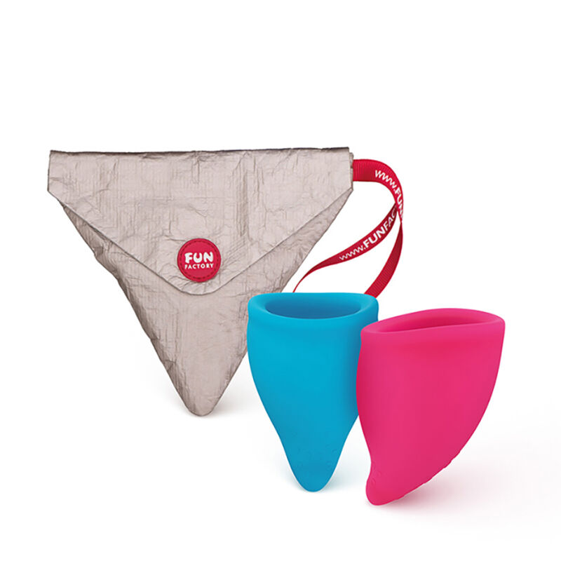 Menstruacinės taurelės FUN CUP A dydis (rožinė/turkis)